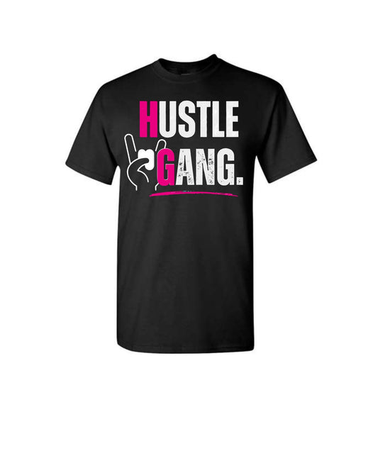 Hustle Gang Tee with symbol (Pink)